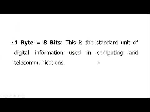 A bytes consist of Eight bits