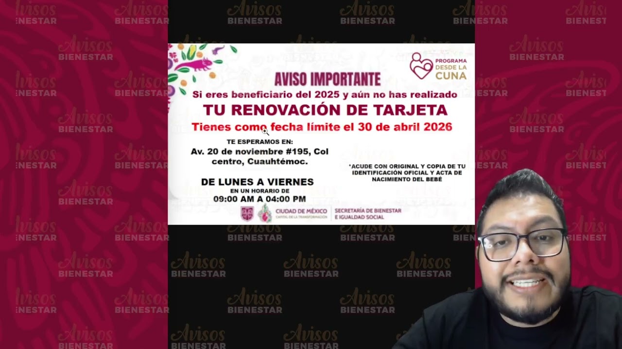 ¡NO SE TE PASE! Último dia para renovar tu tarjeta del programa desde la cuna