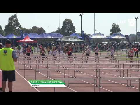 Girls U12 80m Hurdles Final - 2019 State Track and Field Championships // LAVicTV
