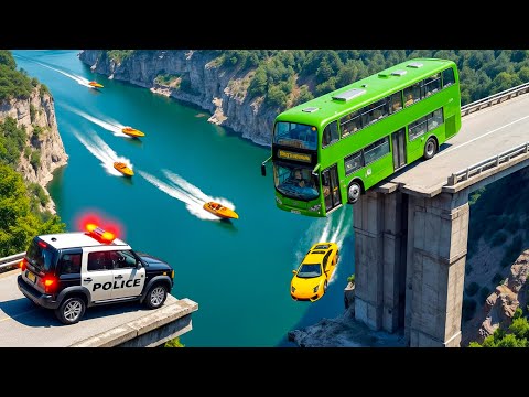 Cars vs COLLAPSE Broken Bridge #6 - BeamNG.drive Fails & Crashes 2025!