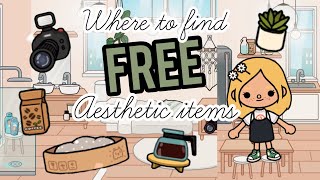 Where to find FREE AESTHETIC ITEMS! 🥜+ BONUS free house design 🌷🍄- Toca Sunshine