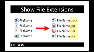 Show File Extensions (File Types). EMT 1666