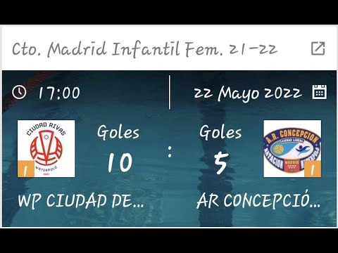 INFANTIL FEMENINO WP CIUDAD DE RIVAS VS AR CONCEPCIÓN/CIUDAD LINEAL 22/05/2022