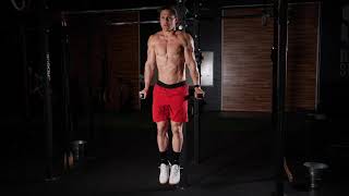 Tuck Up on Dip Bar exercise video thumbnail