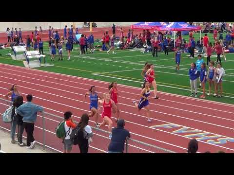 JVG 100m Heat 3 vs Fountain Valley 3-21-18 - Los Alamitos Girls