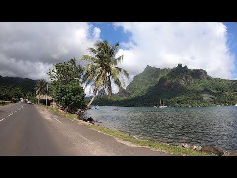 Driving Moorea French Polynesia 4K (No Edit No Music)