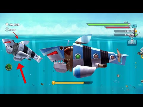 Hungry Shark Evolution - Giant Monster Robo Shark Vs Enemy Robo Shark - Real Gameplay