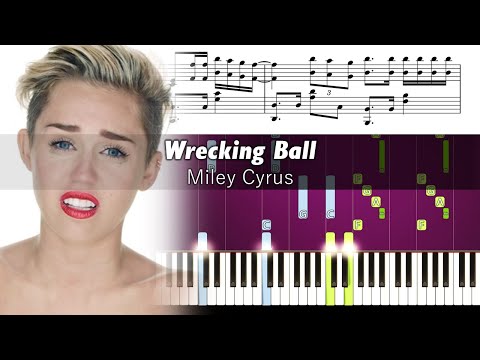 Miley Cyrus - Wrecking Ball - Piano Tutorial with Sheet Music