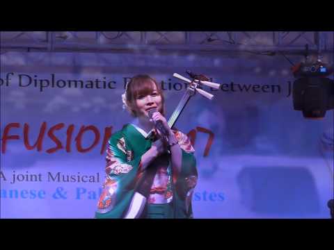 Japanese Performer @ Fusion 2017 Pakistan lahore Ms. Chie Hanawa (Tsugaru Shamisen player):