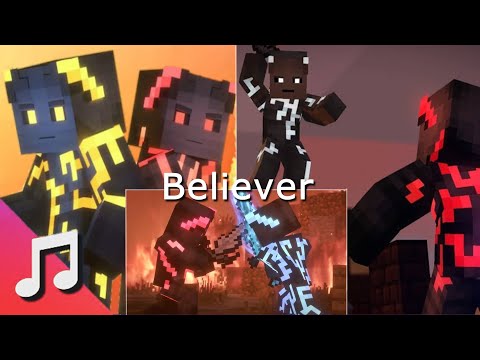 Minecraft Parody Believer - Songs of War (Season 1 & 3) [Music Video]