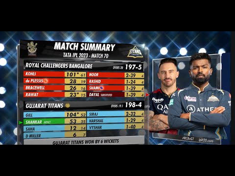RCB vs GT IPL 2023 highlights