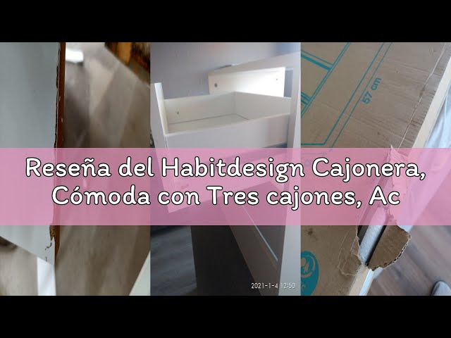 Vídeo relacionado con Habitdesign Cajonera, Cómoda con Tres cajones, Acabado en Blanco Mate, Dimensiones: 60 cm (Ancho) x 57 cm (Alto) x 44 cm (Fondo)