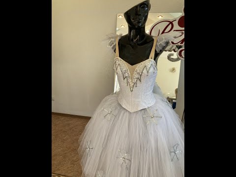 Балетный костюм для Вальса снежинок Щелкунчик Коппелия P 0204 - video 3