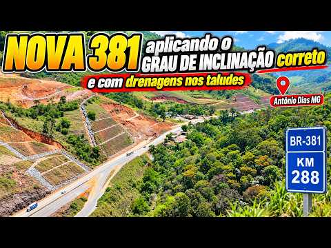 [BR-381] TALUDES Grau de inclinação correto. Compactação da terra e desvio da água.