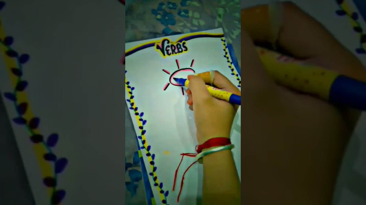 easy nd/beautiful/chart of verbs🤍#artwork#borderdesigns#handmade#handwriting#art#colourful