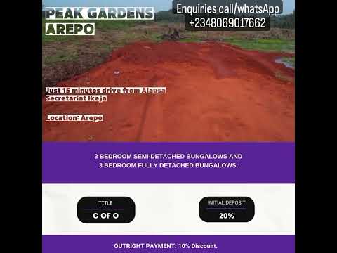 Land For Sale Peak Gardens Estate Arepo Off Lagos Ibadan Expressway Arepo Lagos Extension Ogun