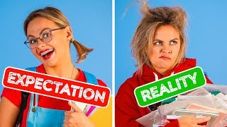 BACK TO SCHOOL EXPECTATION VS REALITY || Funny Situations by 123 GO!