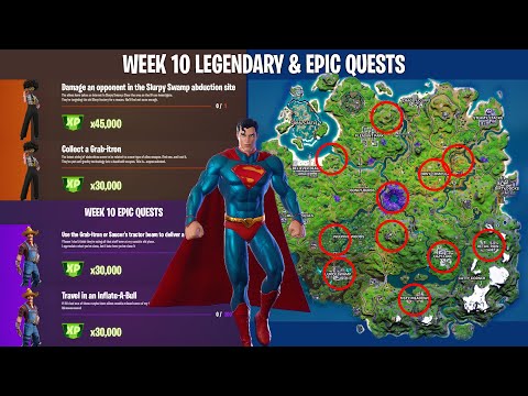 *LEAKED* WEEK 10 CHALLENGES FORTNITE! Full Guide for Legendary & Epic Quests (390,000 XP) [Season 7]