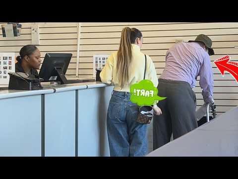 Old Man Farts On People At The Post Office!!! (Deliver These WET FARTS)