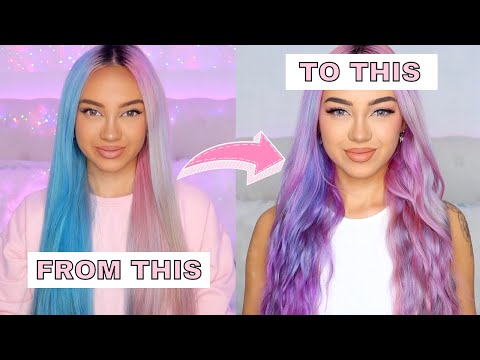 Putting Pink Dye Over My Blue Hair?!