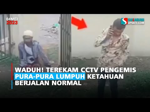 Waduh! Terekam CCTV Pengemis Pura-pura Lumpuh Ketahuan Berjalan Normal