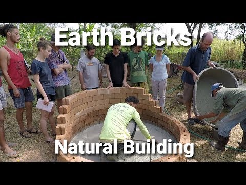 Making Compressed Earth Blocks or C.E.B's with Natural Building Techniques