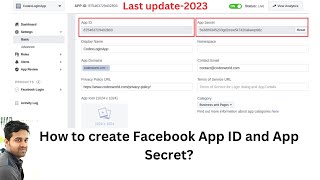 How to create Facebook App ID and App secret for add in website 2023👍Add facebook login in your web