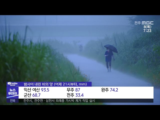 밤사이에도 많은 비.. 오전까지 5-40mm 더 내려