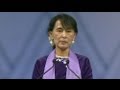   21/09 Journée de la Paix Aung San Suu Kyi prononce le discours du Nobel de la paix, 21 ans plus tard
