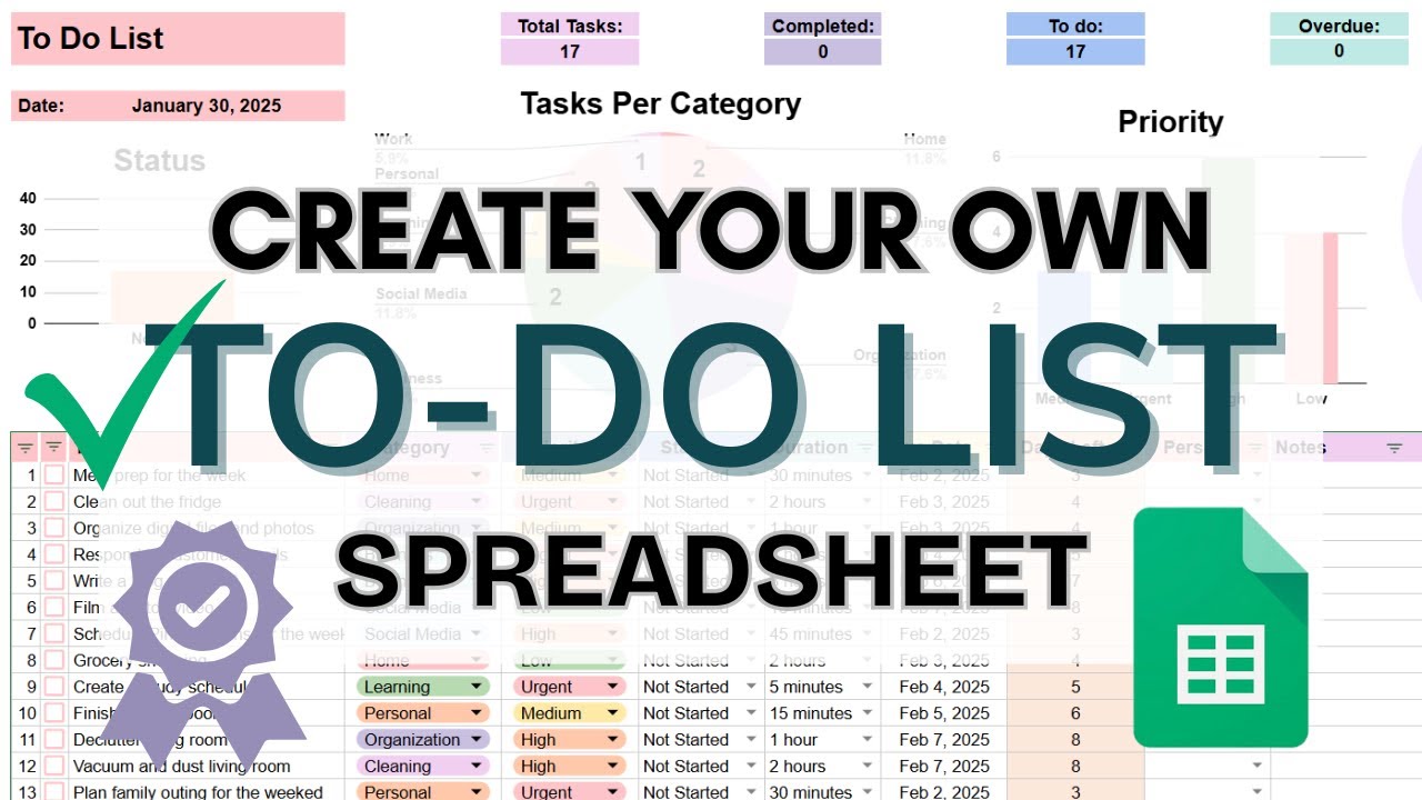 How to Build Your Own To-Do List in Google Sheets | Step-by-Step Tutorial for Beginners