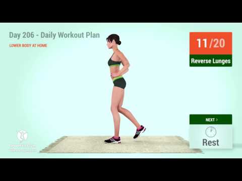 Day 206 - Daily Workout Plan: LOWER BODY AT HOME (98 Calories)