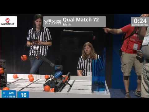 VEX Worlds 2016 - VEXIQ Middle School - Math - Qual 72 (929J 11753B) 77