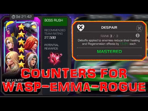 MCOC: International Women's Day Boss Rush Counters For Wasp Emma Frost And Rogue
