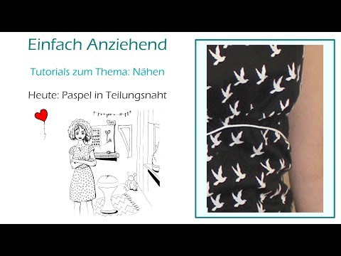 Nähen: Paspel in Teilungsnaht