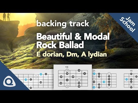 Backing Track - Beautiful Orchestral and Modal Rock Ballad in E dorian, Dm and A Lydian