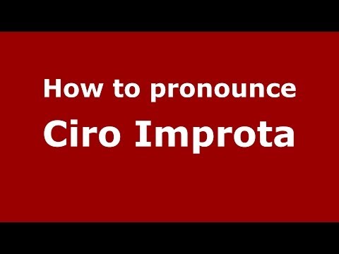 How to pronounce Ciro Improta (Italian/Italy)  - PronounceNames.com