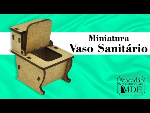 Miniatura Vaso Sanitário para Boneca Polly em MDF cru