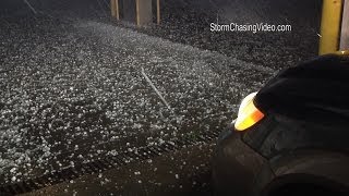 preview picture of video '6/3/2014 Saint Paul, NE Tornado warned overnight extreme hail storm B-Roll'