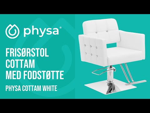 Produktvideo - Frisørstol Cottam med fodstøtte - siddehøjde 45 - 55 cm - 150 kg - hvid
