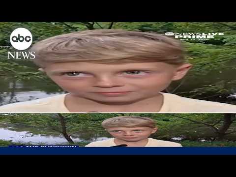 Boy catches piranha in lake