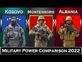 Kosovo vs Montenegro vs Albania Military Power Comparison 2022 | Global Power