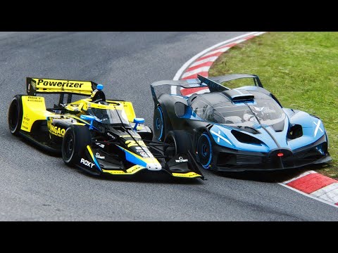 Bugatti Bolide vs IndyCar 2022 at Nordschleife (4K 60 FPS)