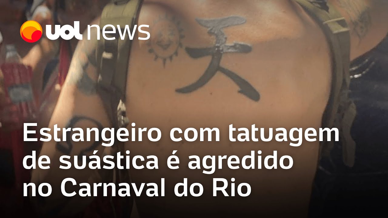 Estrangeiro é agredido em bloco do Rio por tatuagem de suástica; homem negou ser nazista