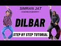 Dilbar Simran Jat Dance Choreography Tutorial Dilbar Dance Tutorial