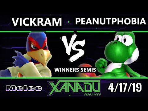 S@X 298 SSBM - Vickram (Falco) Vs. Peanutphobia (Yoshi) - Smash Melee Winners Semis