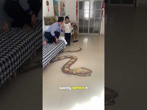 ظننتُ أنها أفعى حقيقية... لكن أبي كانت لديه مفاجأة صادمة! 😱🐍 #شورت