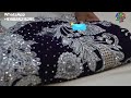 AR 1961 The Midnight Blue Premium Designer Saree Georgette Fabric Acrylic Stones Silver Embroidery
