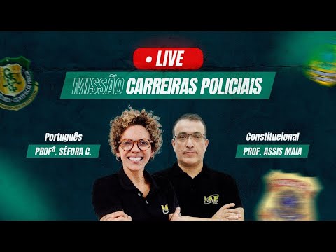 Banner de capa do material gratuito LIVE: MISSÃO CARREIRAS POLICIAIS.
