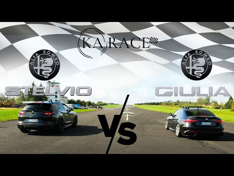 Alfa Romeo Giulia Quadrifoglio vs. Stelvio Quadrifoglio - Drag Race