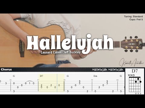 Hallelujah - Leonard Cohen /Jeff Buckley | Fingerstyle Guitar | TAB + Chords + Lyrics